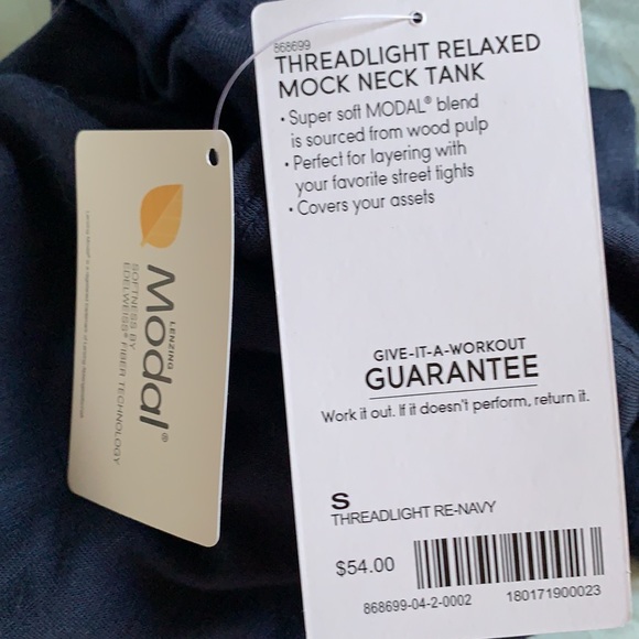 Athleta Navy threadlight relaxed mock neck tank sm - Picture 4 of 8